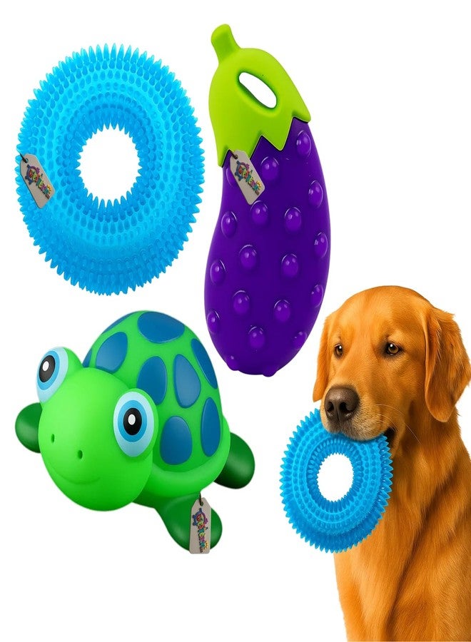 Western Era Durable Dog Squeaky Toy Combo | Spiked Ball with Colorful Bumps + Cute Dog Face Ball for Chewing, Fetching & Training | Bouncy, Safe & Fun Latex Rubber Toys for Small, Medium Dogs - Image 1